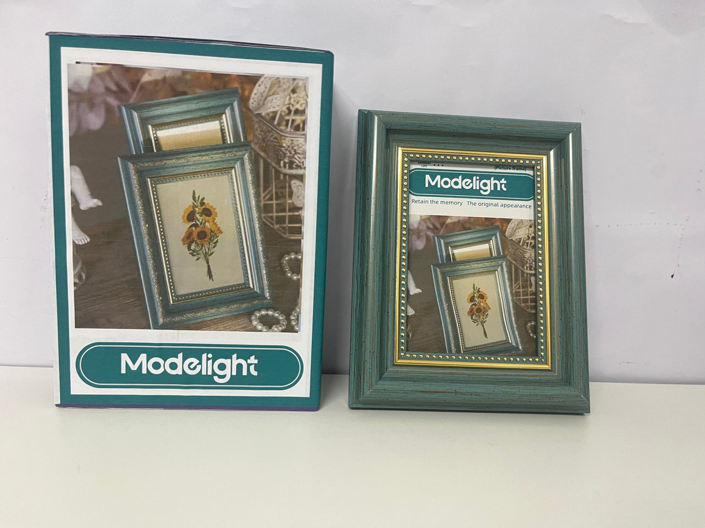 [Modelight Picture frames]-Vintage Distressed Picture Frame - American Country Style Tabletop & Wall-Mountable Frame