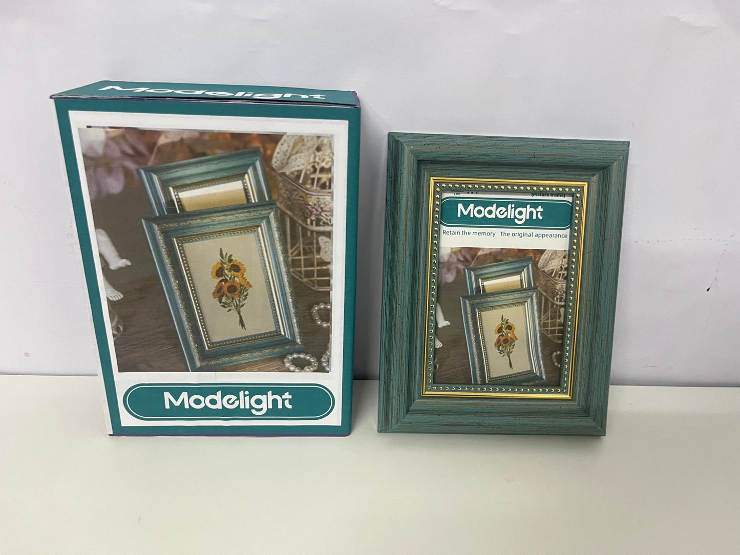 [Modelight Picture frames]-Vintage Distressed Picture Frame - American Country Style Tabletop & Wall-Mountable Frame