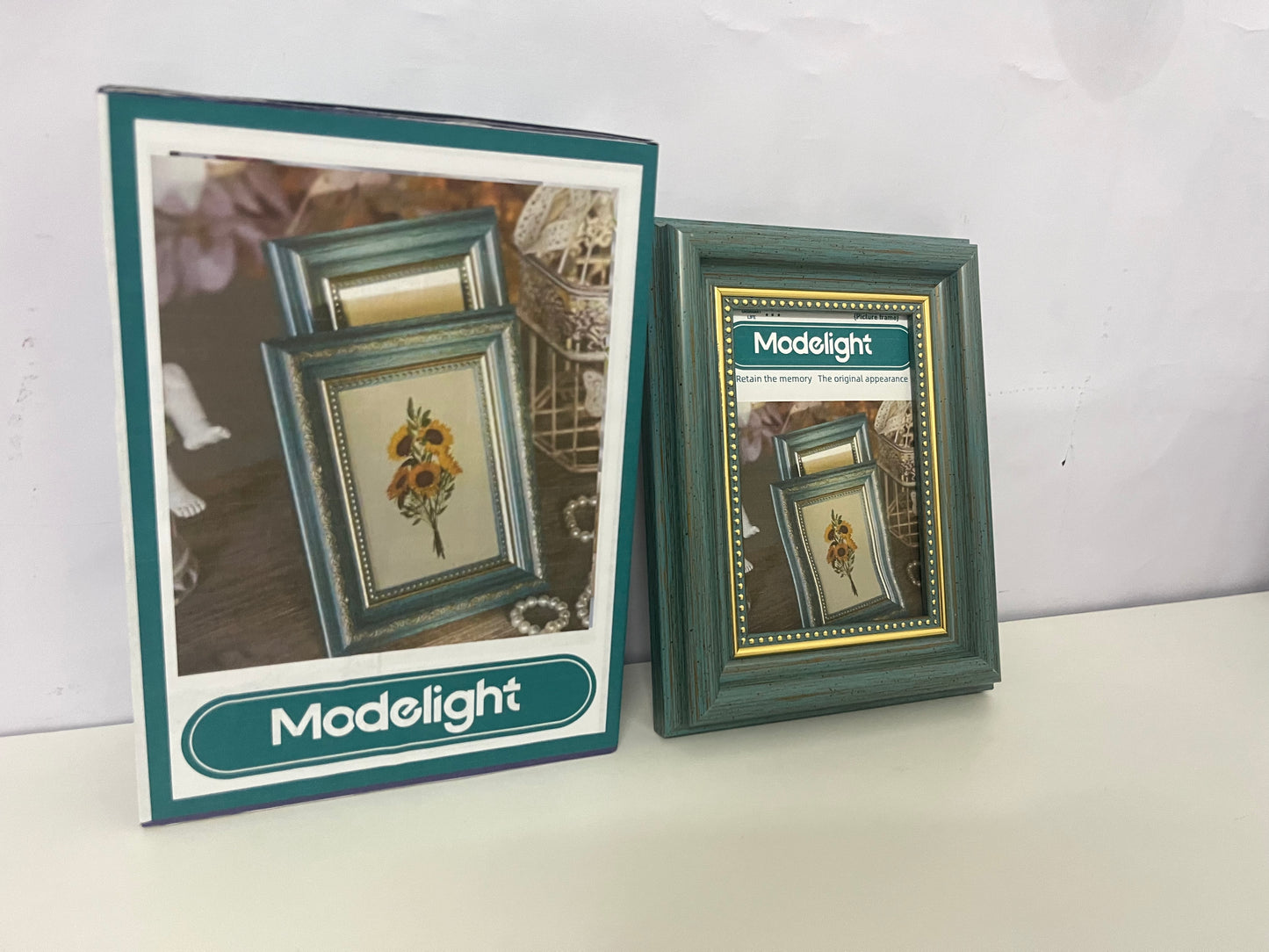 [Modelight Picture frames]-Vintage Distressed Picture Frame - American Country Style Tabletop & Wall-Mountable Frame