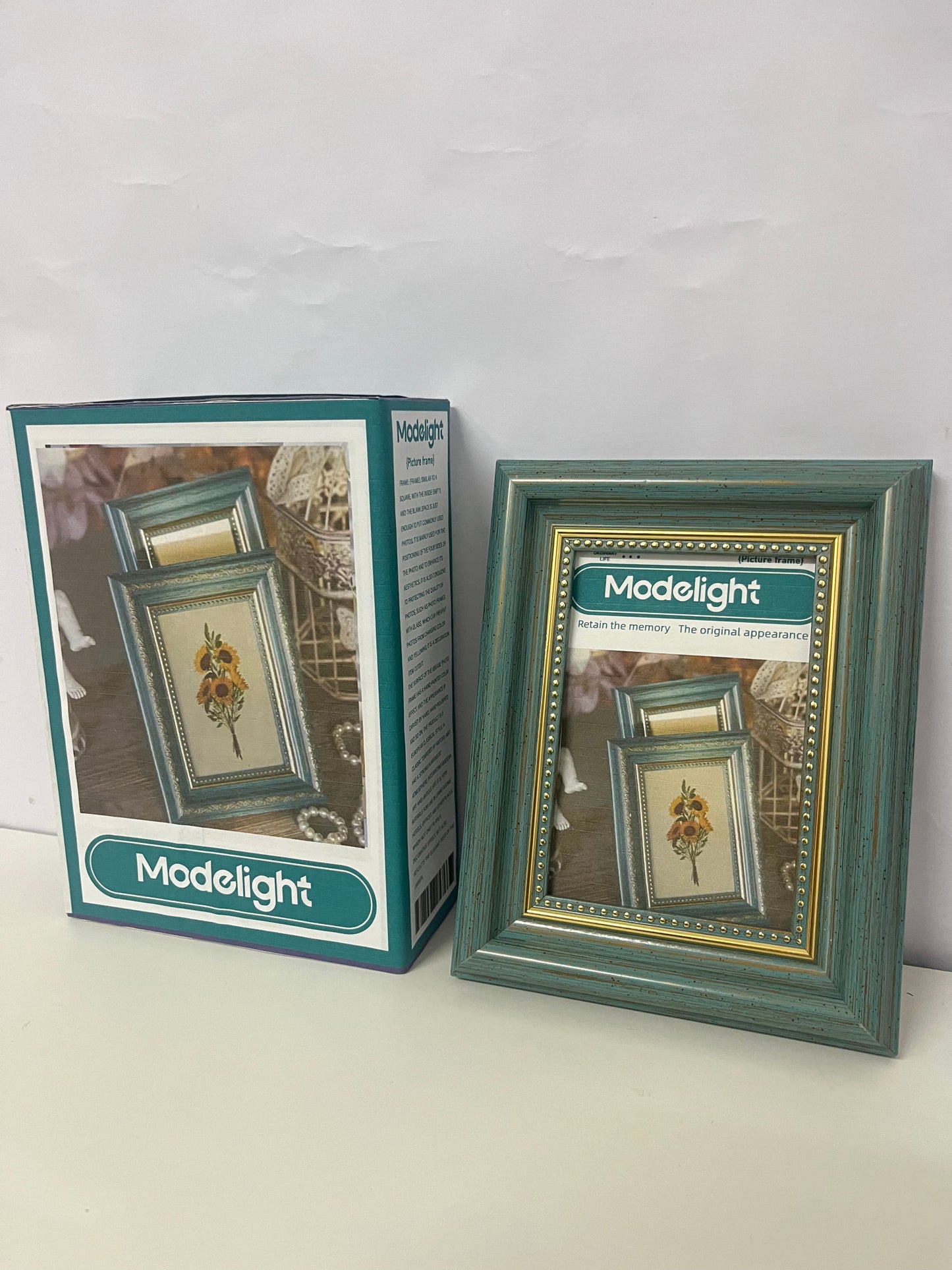 [Modelight Picture frames]-Vintage Distressed Picture Frame - American Country Style Tabletop & Wall-Mountable Frame