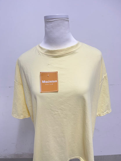 Moonion T-Shirt - 100% Mulberry Silk Yellow for Effortless Luxury