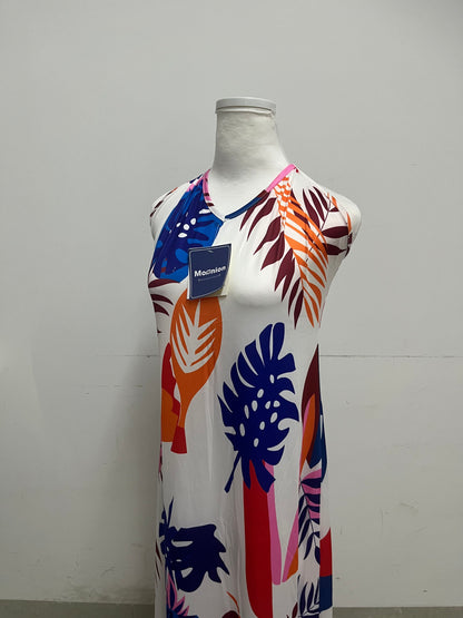 Moonion Summer Dress - Red/White/Blue Tropical Print, Stretch Fabric
