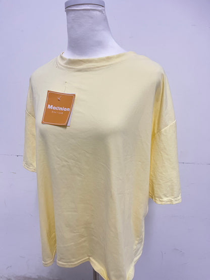Moonion T-Shirt - 100% Mulberry Silk Yellow for Effortless Luxury