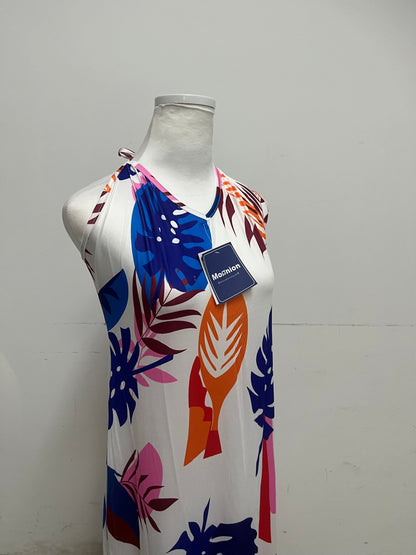 Moonion Summer Dress - Red/White/Blue Tropical Print, Stretch Fabric