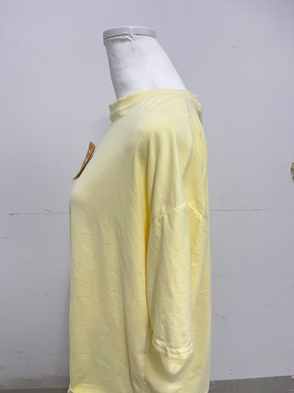 Moonion T-Shirt - 100% Mulberry Silk Yellow for Effortless Luxury