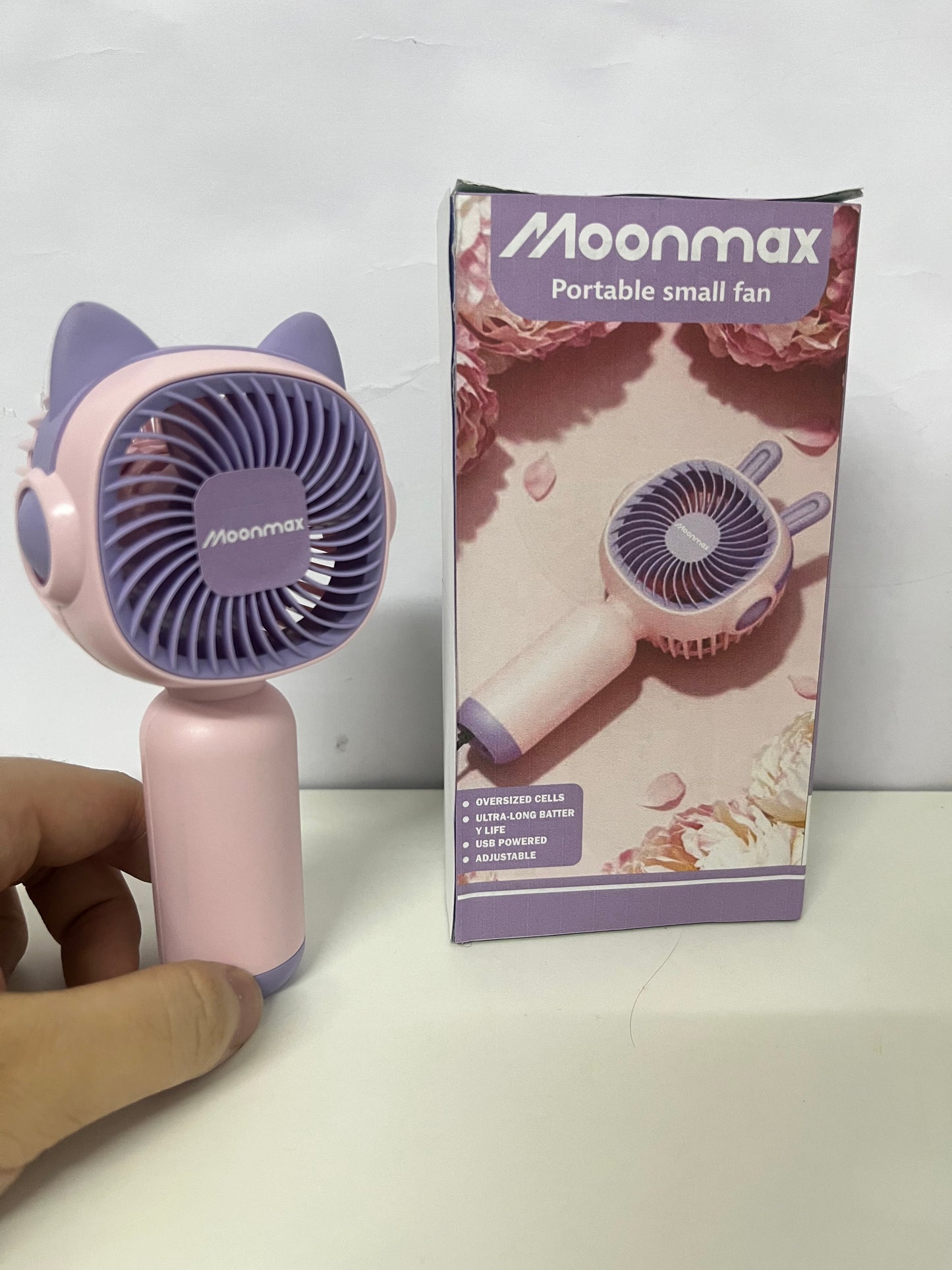 [Moonmax Electric fans]-Cat Ear Handheld Fan - Cute Portable Rechargeable Mini Fan