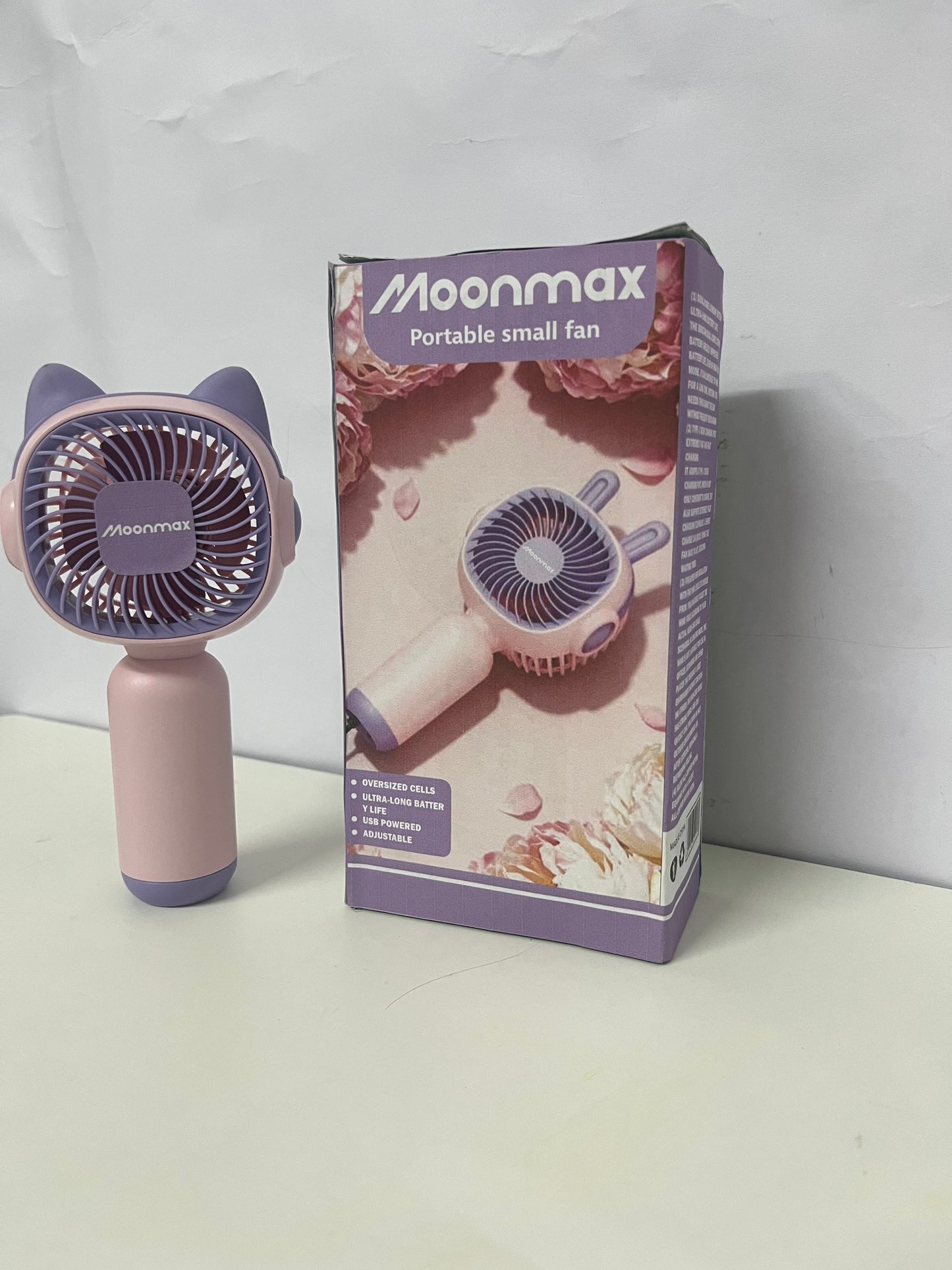 [Moonmax Electric fans]-Cat Ear Handheld Fan - Cute Portable Rechargeable Mini Fan