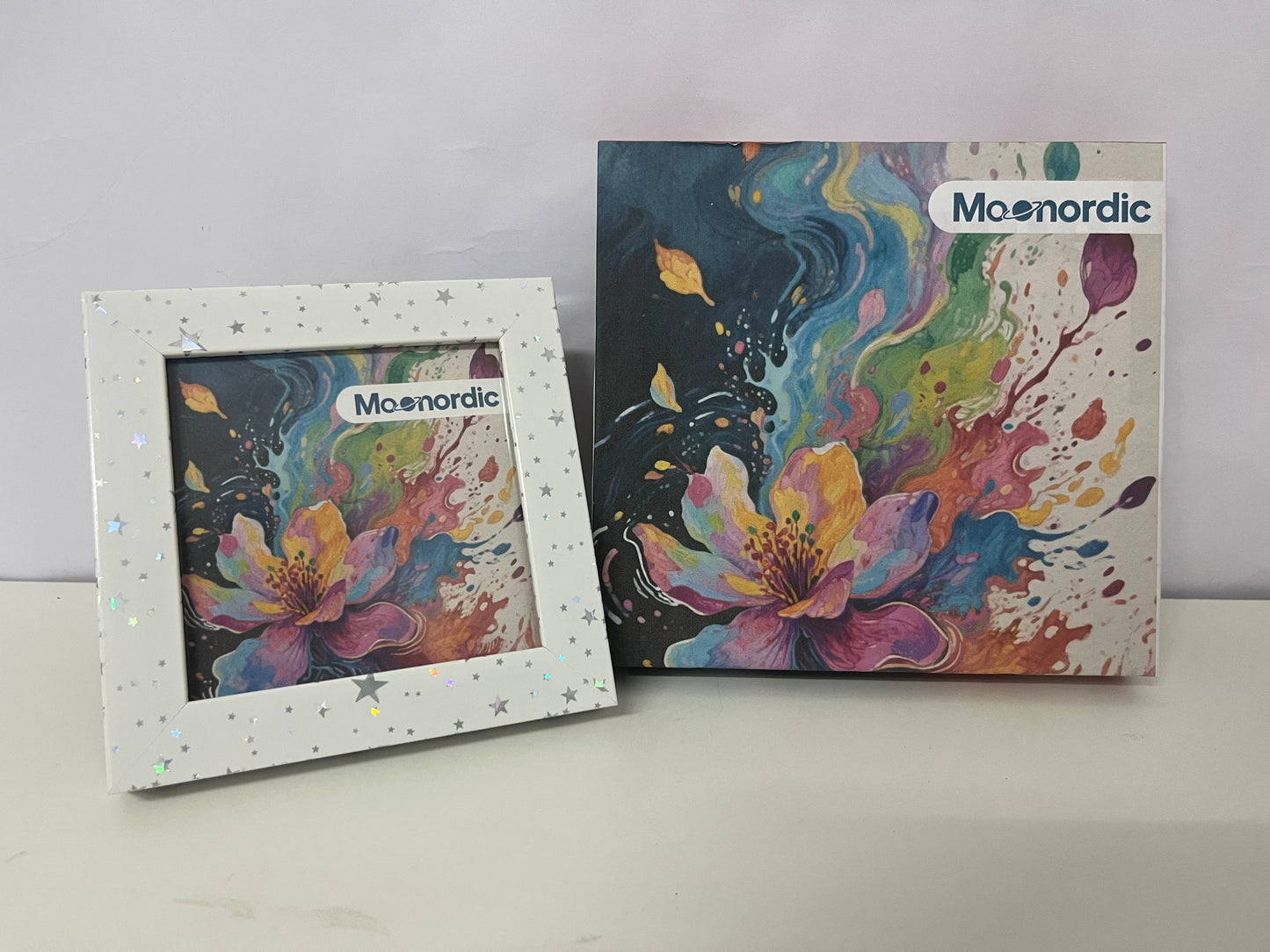 Moonordic Art Ink-Splash Photo Frame Starry Sparkle Design Creative Aesthetics An Exquisite Decoration for Home & Memory Storage