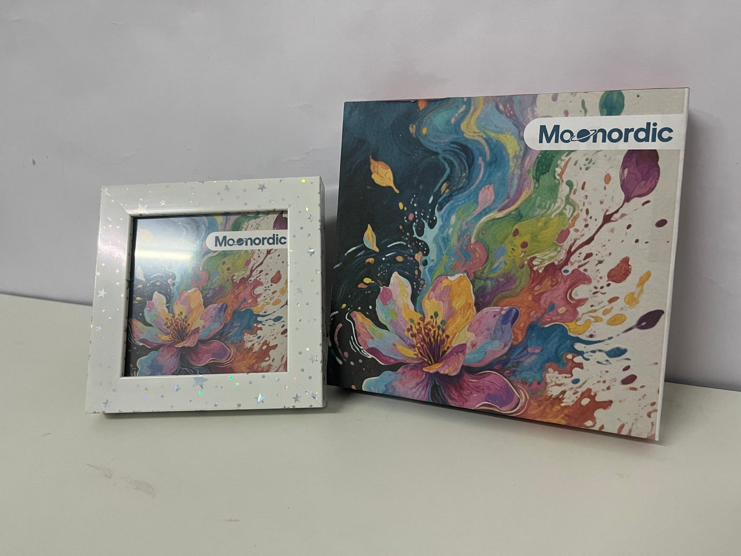 Moonordic Art Ink-Splash Photo Frame Starry Sparkle Design Creative Aesthetics An Exquisite Decoration for Home & Memory Storage
