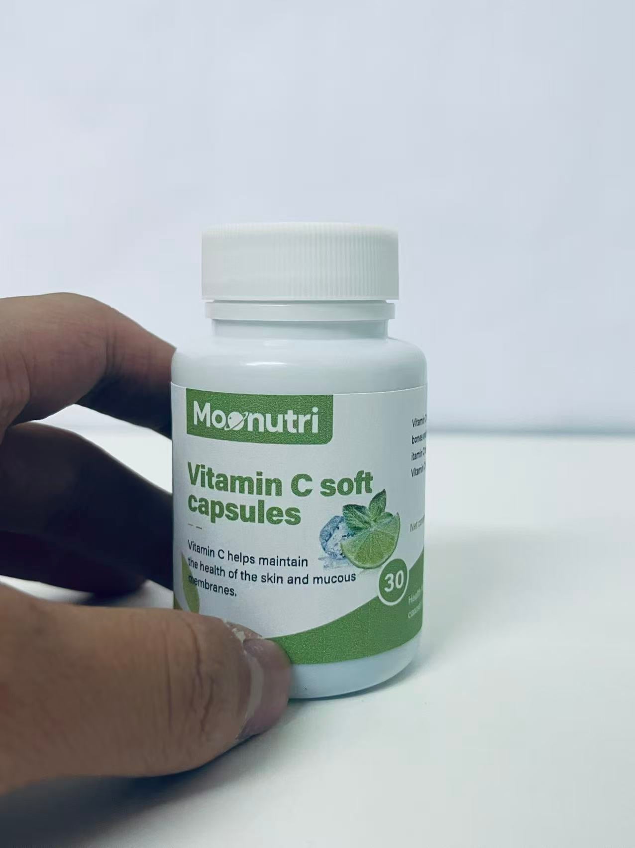 Moonutri Vitamin C Soft Capsules 30-Count Fresh & Easy to Absorb A Daily Nutritional Partner for Skin & Mucous Membrane Health