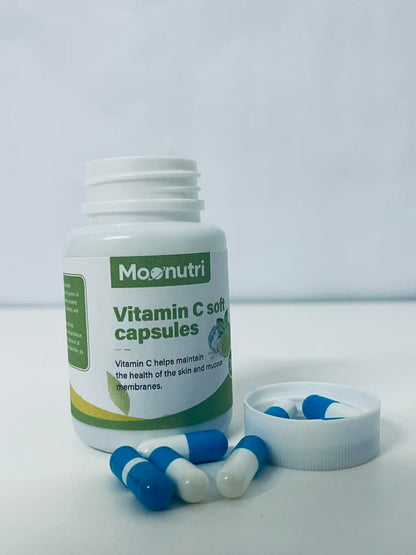 Moonutri Vitamin C Soft Capsules 30-Count Fresh & Easy to Absorb A Daily Nutritional Partner for Skin & Mucous Membrane Health