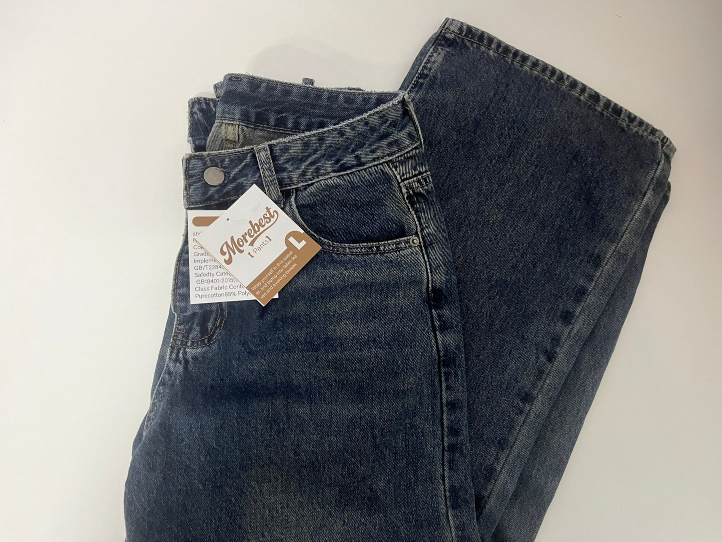 【Morebest High-Waisted Wide-Leg Denim Pants】—— Timeless Retro Comfort for Effortless Everyday Style