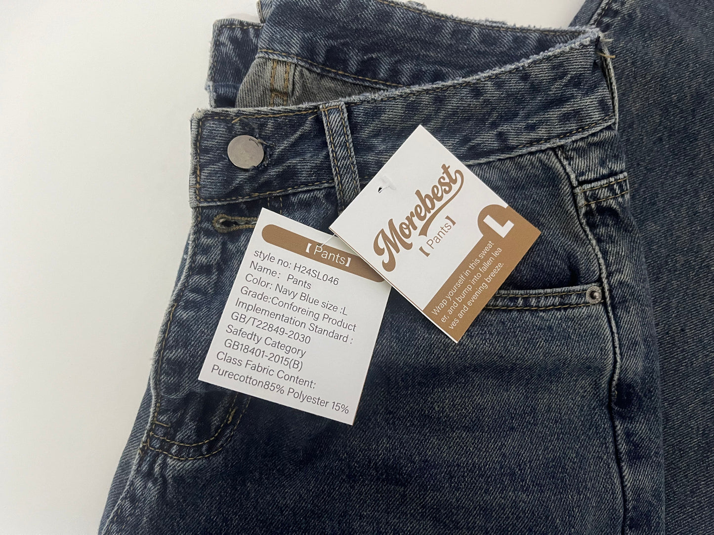 【Morebest High-Waisted Wide-Leg Denim Pants】—— Timeless Retro Comfort for Effortless Everyday Style