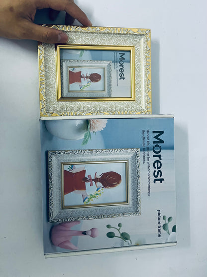 Morest European Vintage Pattern Picture Frame, Light Luxury Art Tabletop Frame to Freeze Beautiful Moments in Life