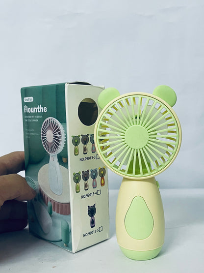 Mounthe Cute Handheld Mini Fan – Portable & USB,Rechargeable,Lightweight (Green)