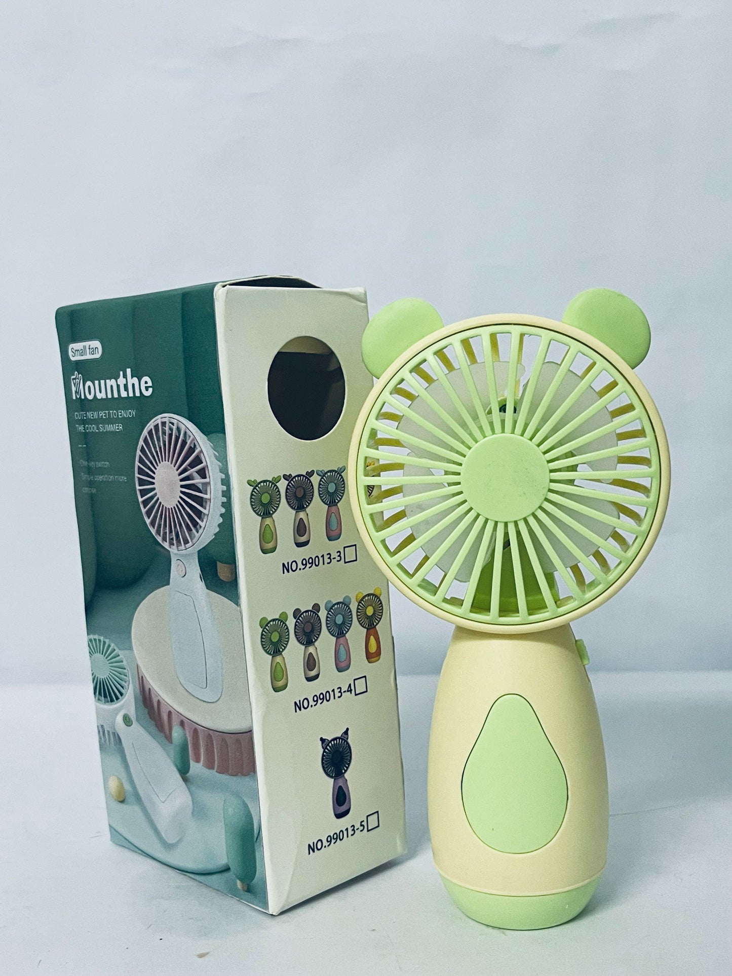 Mounthe Cute Handheld Mini Fan – Portable & USB,Rechargeable,Lightweight (Green)