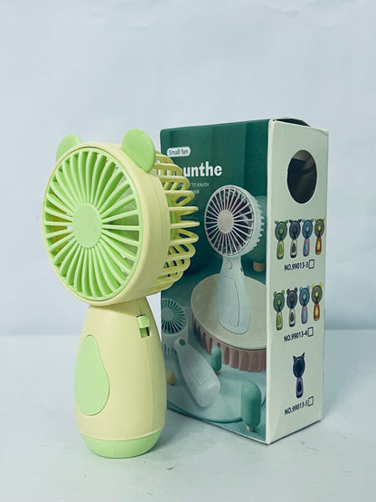 Mounthe Cute Handheld Mini Fan – Portable & USB,Rechargeable,Lightweight (Green)