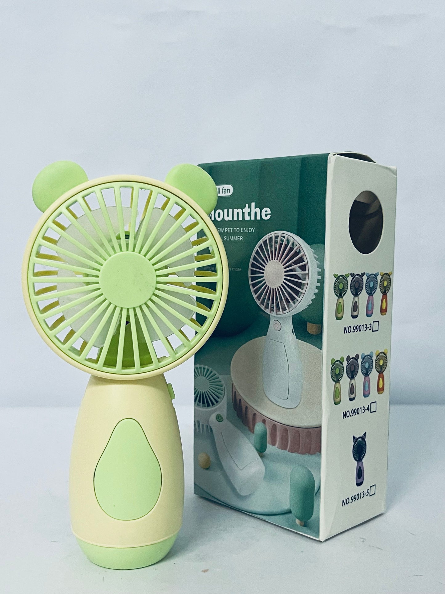 Mounthe Cute Handheld Mini Fan – Portable & USB,Rechargeable,Lightweight (Green)
