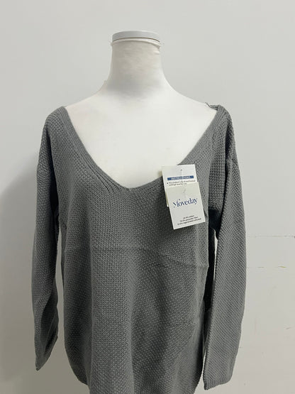 【Moveday Gray Waffle Knit Sweater】—— Cozy & Stylish Daily Wear Choice
