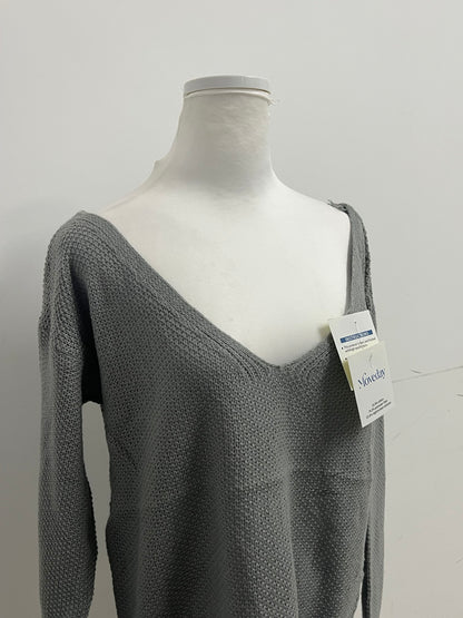 【Moveday Gray Waffle Knit Sweater】—— Cozy & Stylish Daily Wear Choice