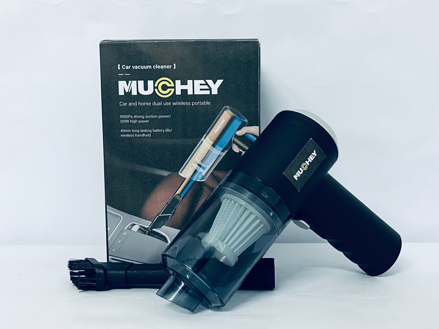 MUCHEY Handheld Car Vacuum Portable Cordless17000PA Mini Vacuums Rechargeable Foldable Vacuum Cleaner with Brushless Motor for Gifts Home,Office Pet