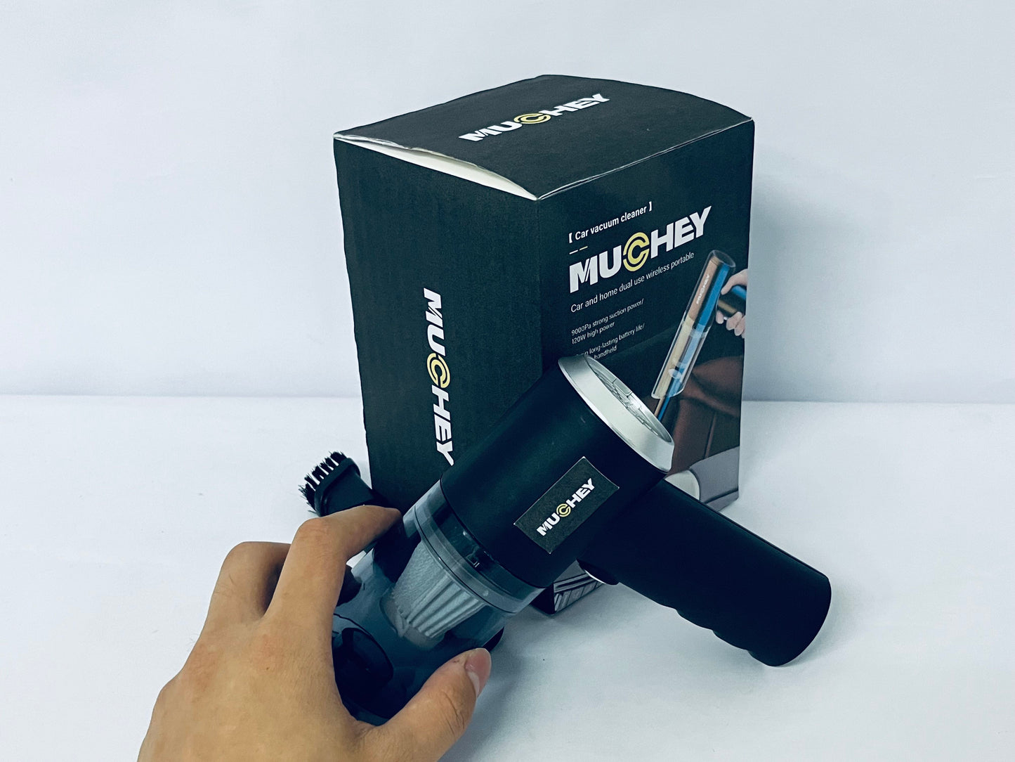 MUCHEY Handheld Car Vacuum Portable Cordless17000PA Mini Vacuums Rechargeable Foldable Vacuum Cleaner with Brushless Motor for Gifts Home,Office Pet