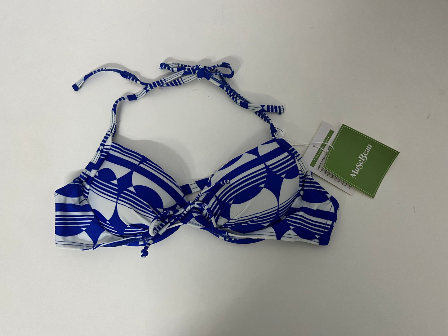 MuseBeau Bras - Breathable Geometric Halter Bra with Adjustable