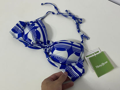 MuseBeau Bras - Breathable Geometric Halter Bra with Adjustable