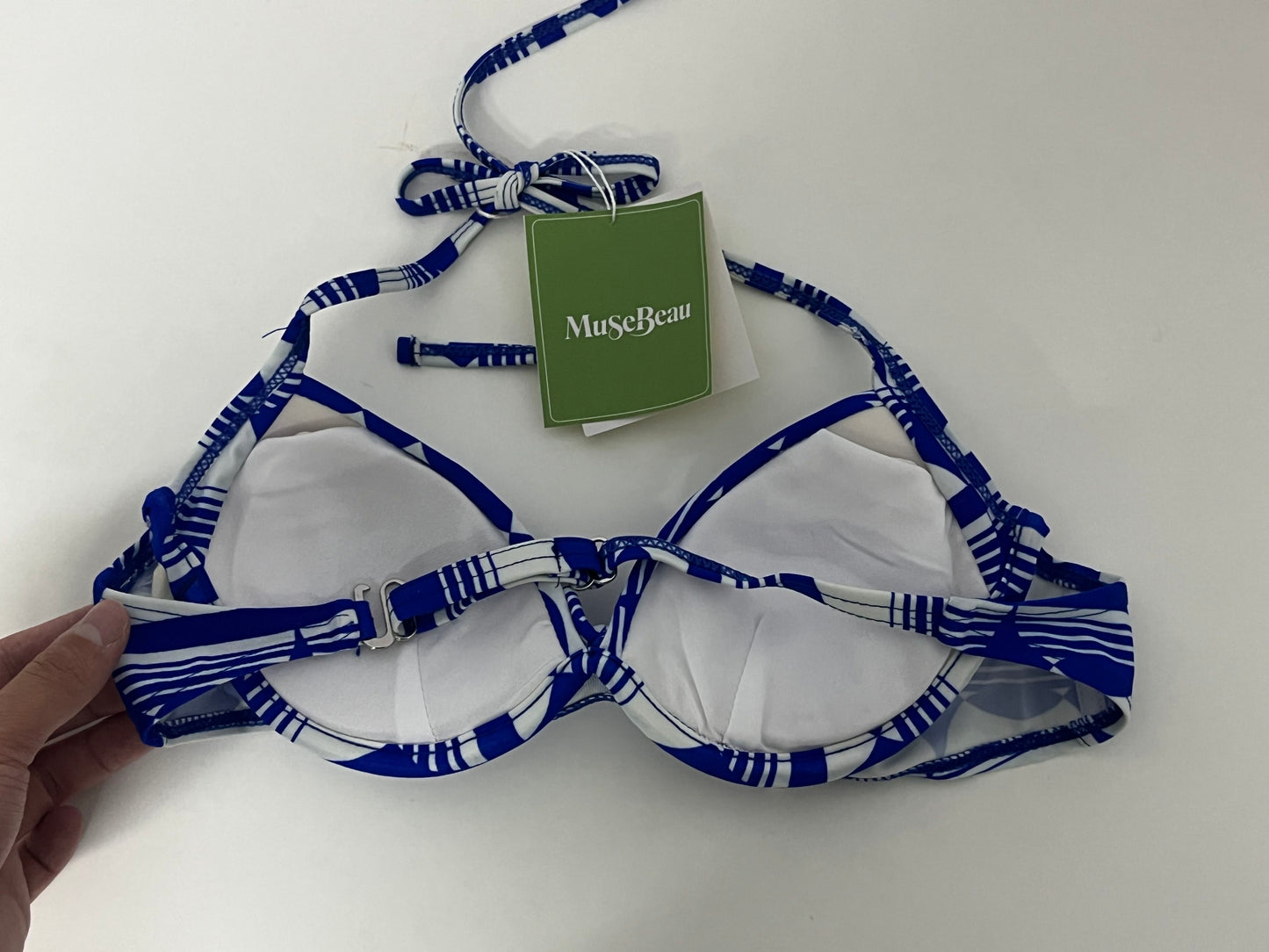 MuseBeau Bras - Breathable Geometric Halter Bra with Adjustable