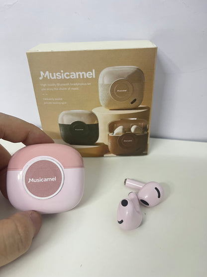 Musicamel Soft Pink True Wireless Bluetooth Headphones Exquisite & Portable Immersive Audio Item