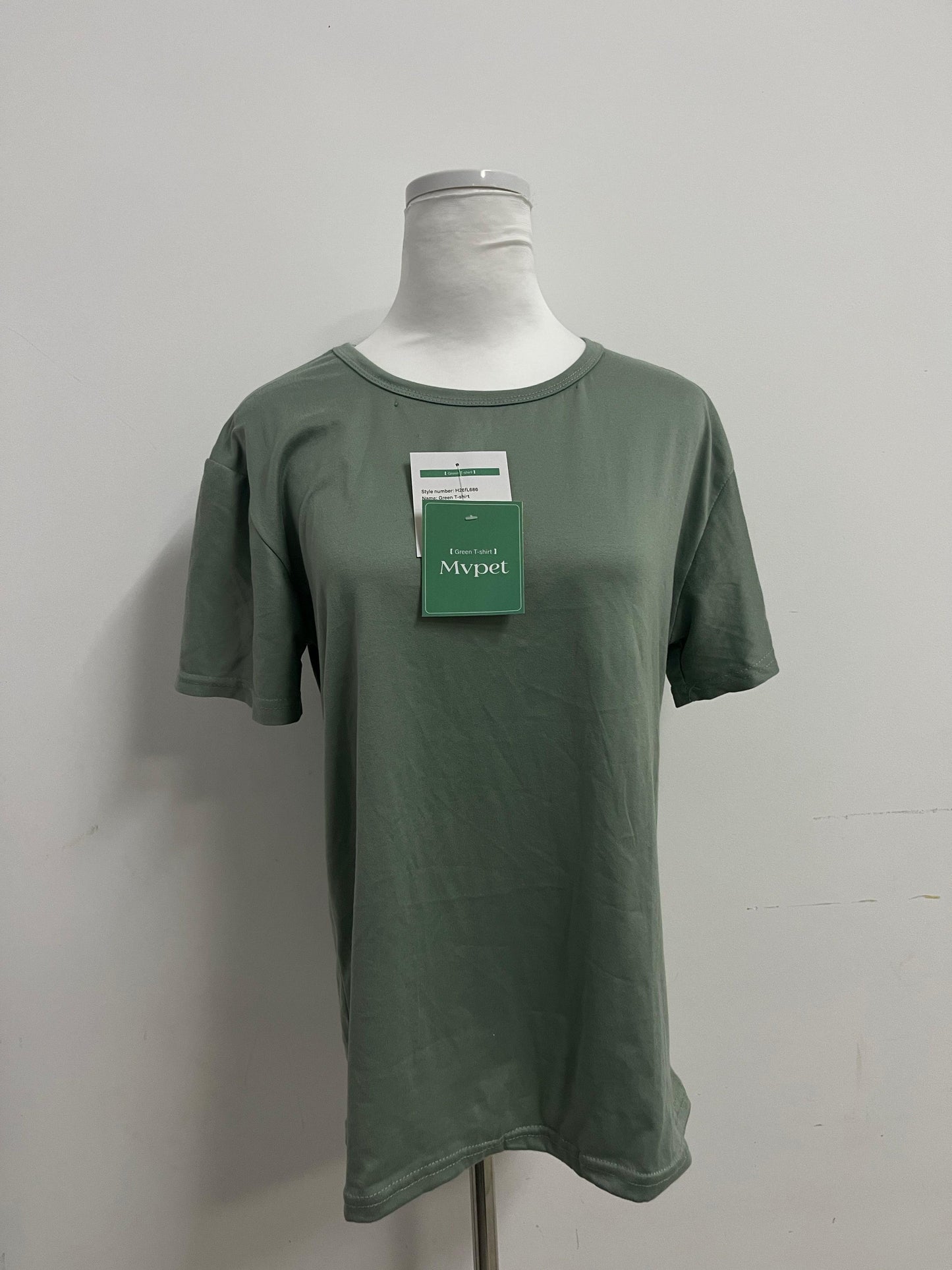 Mvpet Crew Neck Short Sleeve T - Shirt (Light Olive Green)