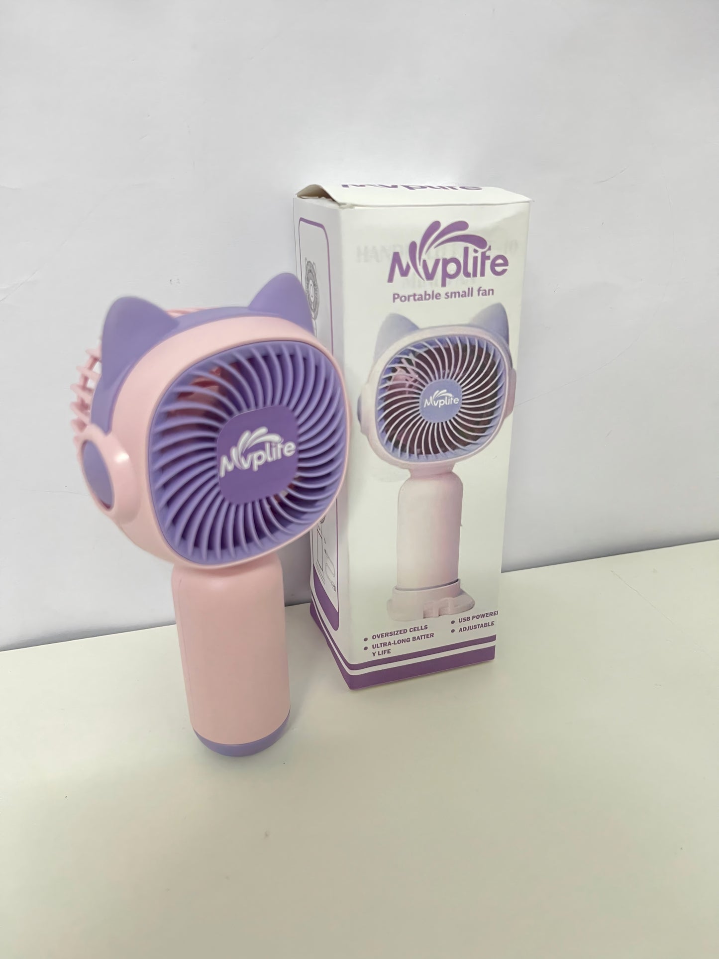 Mvplife Cute Cat Ear Handheld Fan Long Battery Life Style Cool On-the-Go A Lovely Cooling Companion for Summer Outings