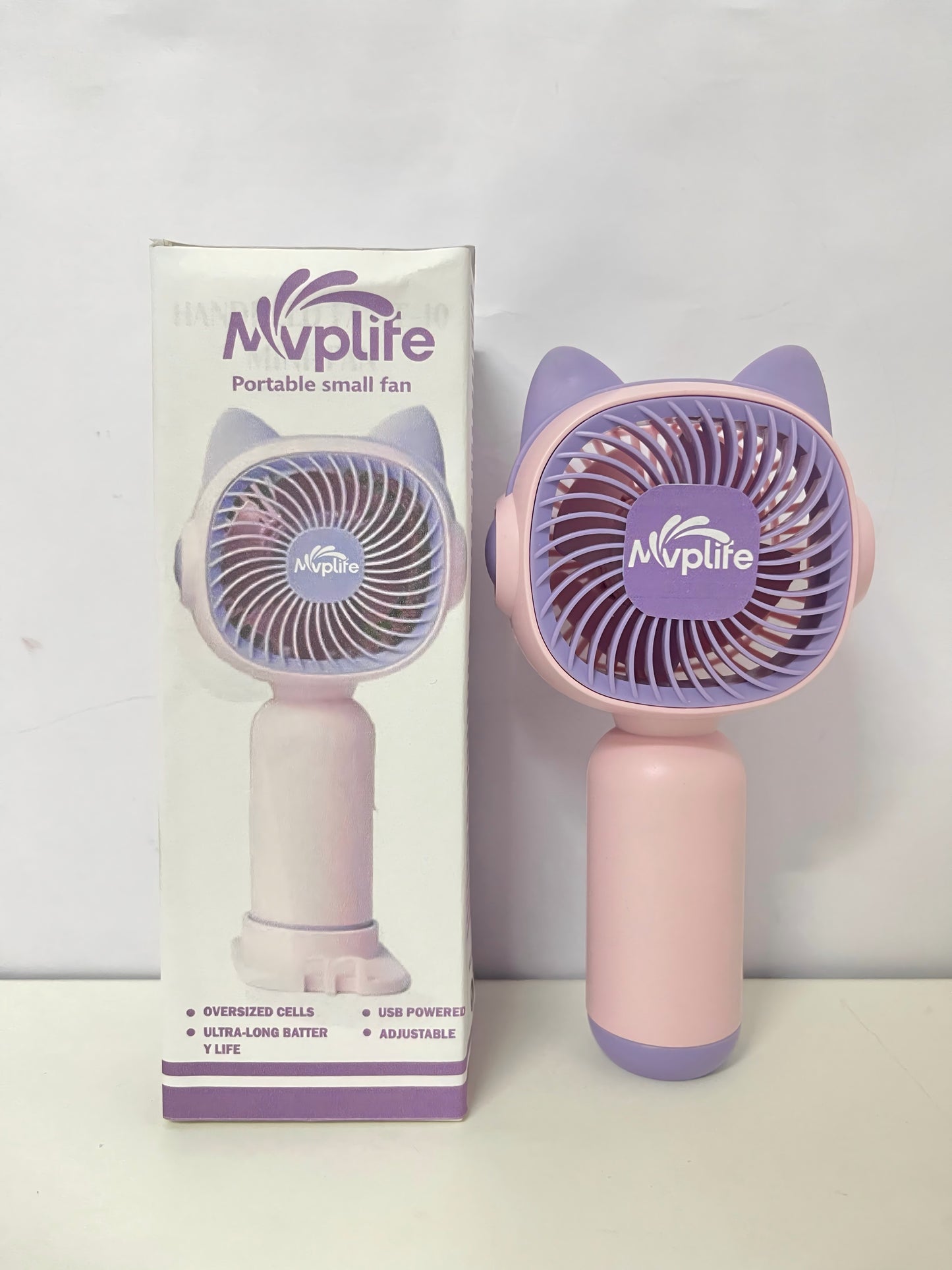 Mvplife Cute Cat Ear Handheld Fan Long Battery Life Style Cool On-the-Go A Lovely Cooling Companion for Summer Outings