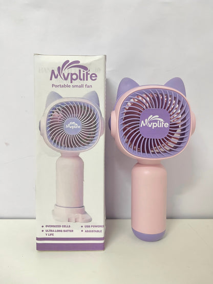 Mvplife Cute Cat Ear Handheld Fan Long Battery Life Style Cool On-the-Go A Lovely Cooling Companion for Summer Outings