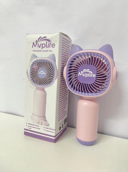 Mvplife Cute Cat Ear Handheld Fan Long Battery Life Style Cool On-the-Go A Lovely Cooling Companion for Summer Outings