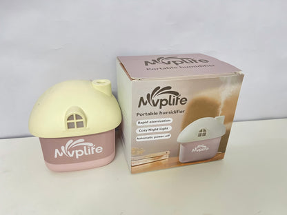 Mvplife Cute Cottage Portable Humidifier Multi-Functional Fresh Humidification + Cozy Night Light A Healing Moisturizing Item for Home/Office
