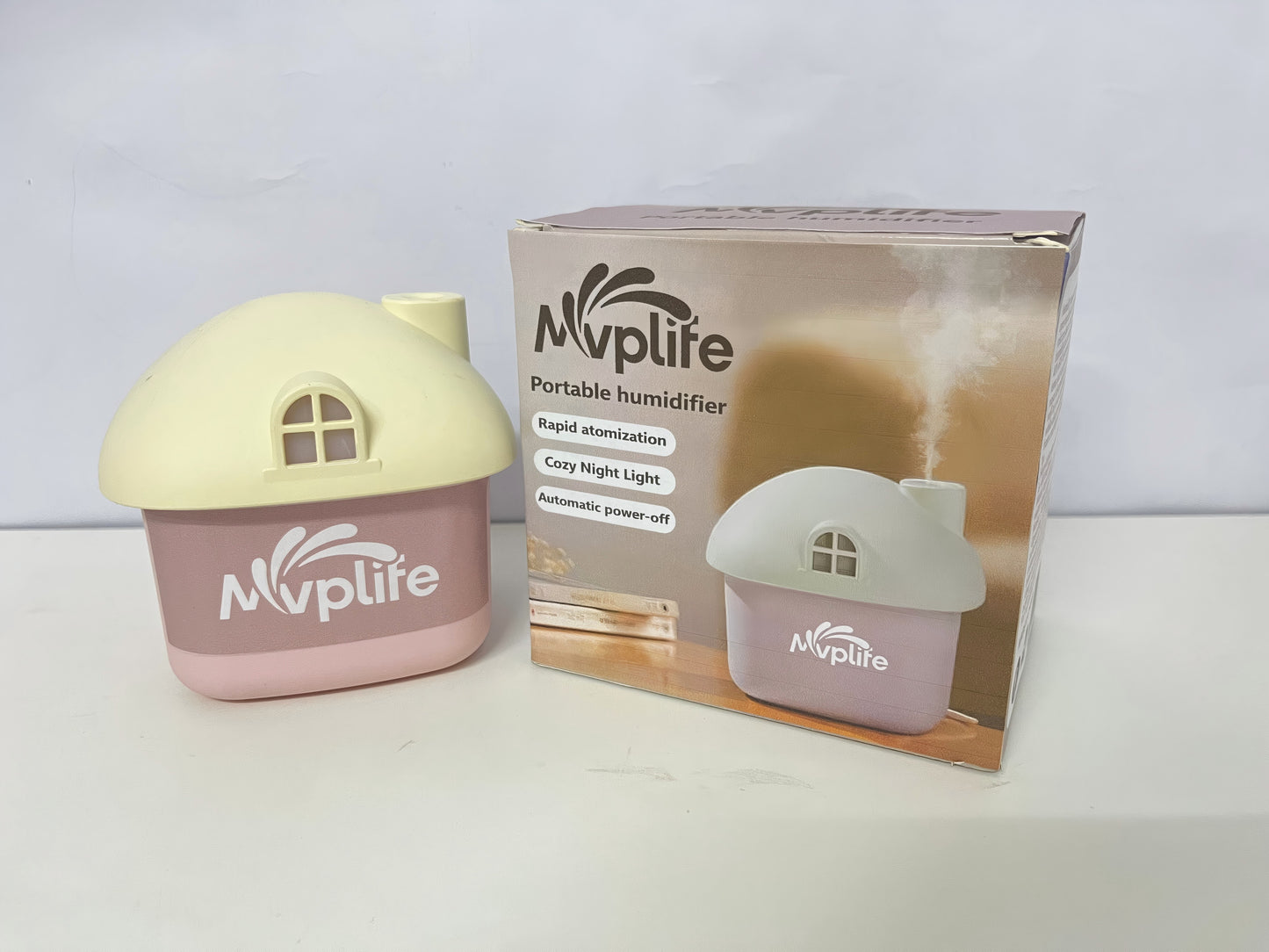 Mvplife Cute Cottage Portable Humidifier Multi-Functional Fresh Humidification + Cozy Night Light A Healing Moisturizing Item for Home/Office