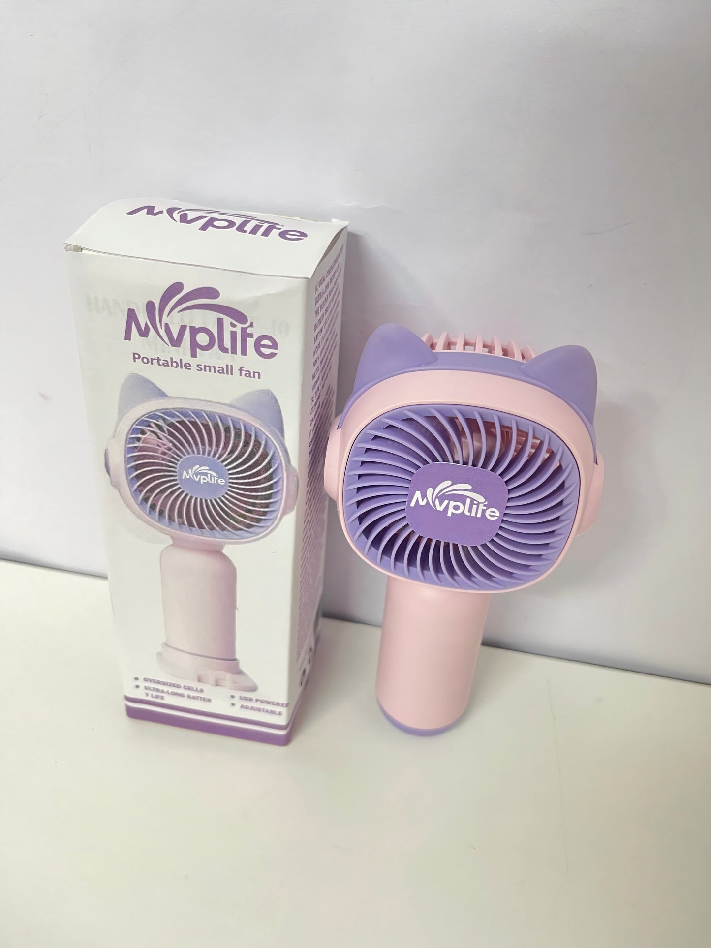 Mvplife Cute Cat Ear Handheld Fan Long Battery Life Style Cool On-the-Go A Lovely Cooling Companion for Summer Outings
