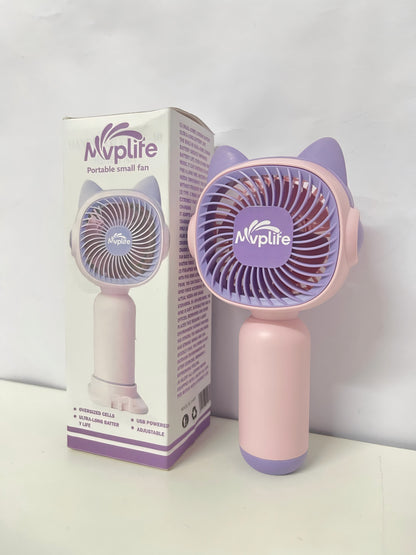Mvplife Cute Cat Ear Handheld Fan Long Battery Life Style Cool On-the-Go A Lovely Cooling Companion for Summer Outings