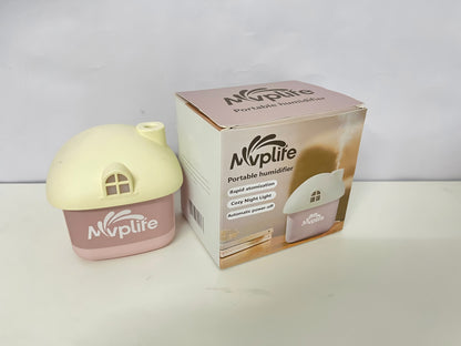 Mvplife Cute Cottage Portable Humidifier Multi-Functional Fresh Humidification + Cozy Night Light A Healing Moisturizing Item for Home/Office