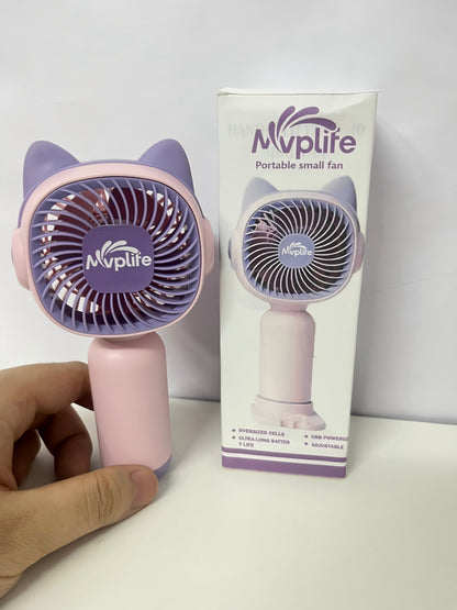 Mvplife Cute Cat Ear Handheld Fan Long Battery Life Style Cool On-the-Go A Lovely Cooling Companion for Summer Outings