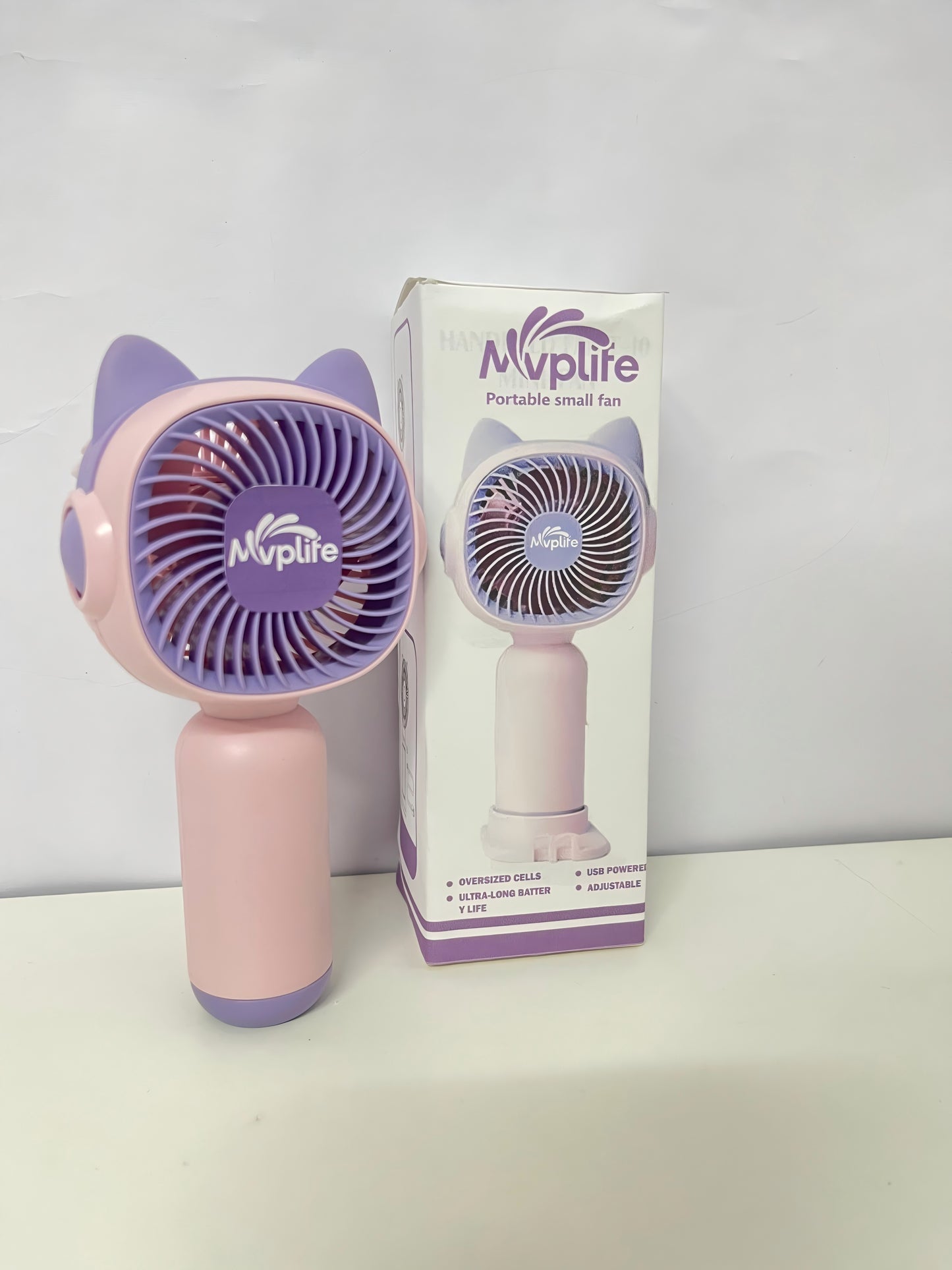 Mvplife Cute Cat Ear Handheld Fan Long Battery Life Style Cool On-the-Go A Lovely Cooling Companion for Summer Outings