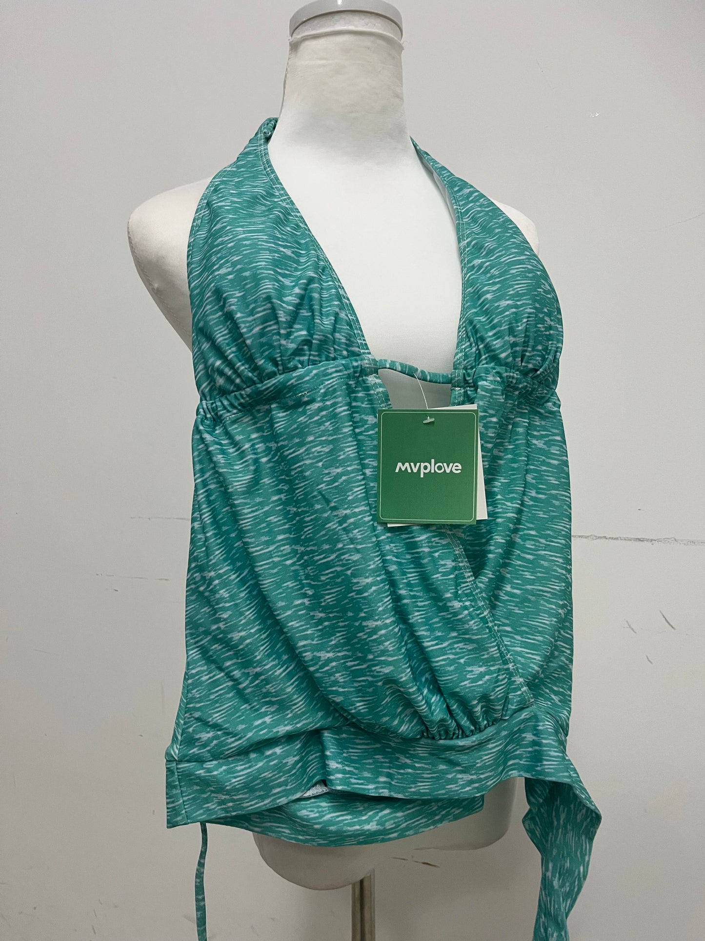 【Mvplove Marble Print Halter Swimsuit】—— Stylish & Adjustable Beachwear