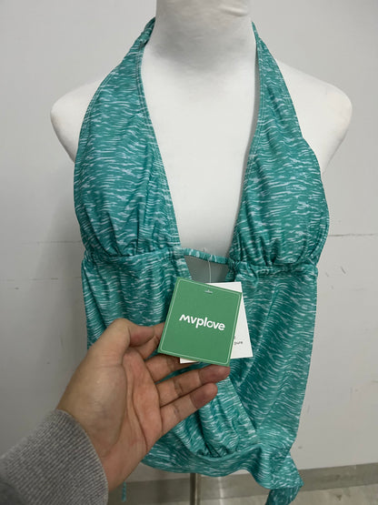 【Mvplove Marble Print Halter Swimsuit】—— Stylish & Adjustable Beachwear