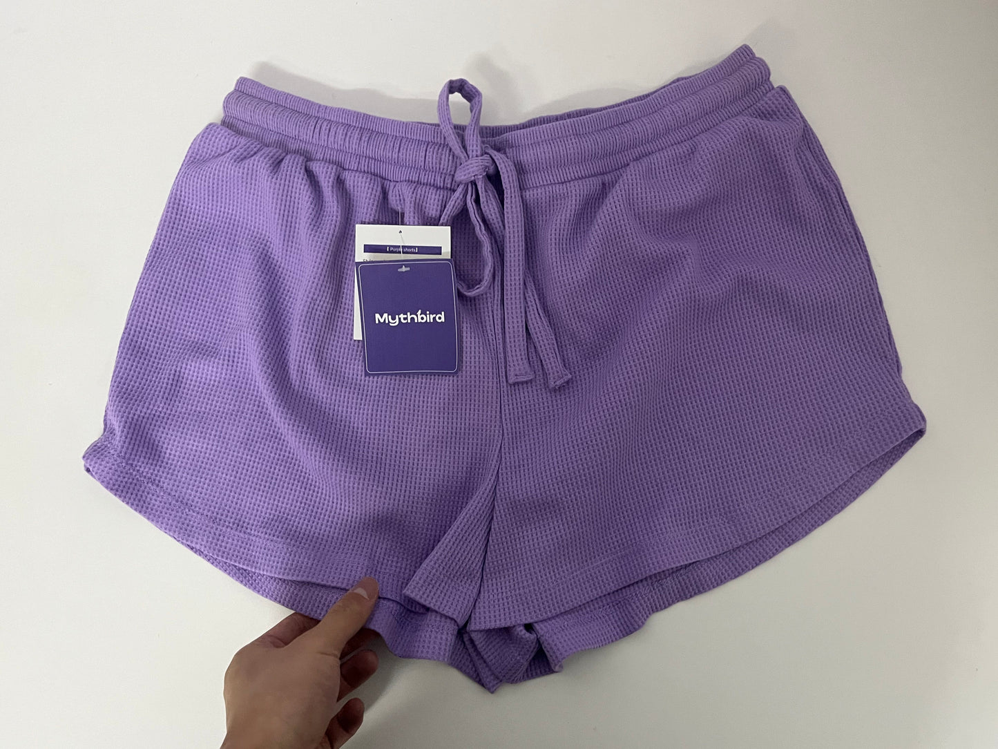 [Mythbird Pants]——Mythbird Waffle Knit Lounge Shorts - Soft Skin-Friendly Casual Hot Pants