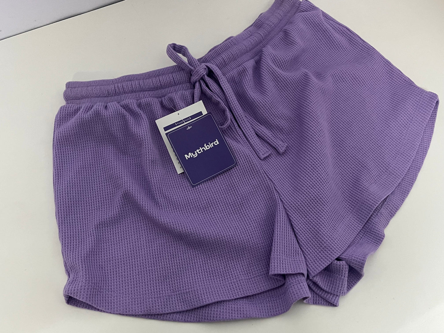 [Mythbird Pants]——Mythbird Waffle Knit Lounge Shorts - Soft Skin-Friendly Casual Hot Pants