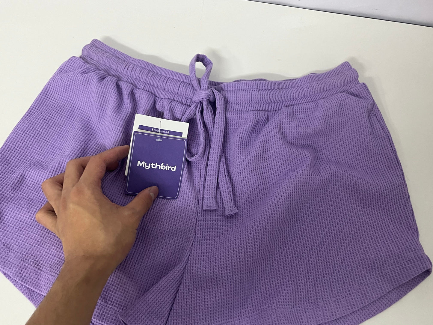 [Mythbird Pants]——Mythbird Waffle Knit Lounge Shorts - Soft Skin-Friendly Casual Hot Pants