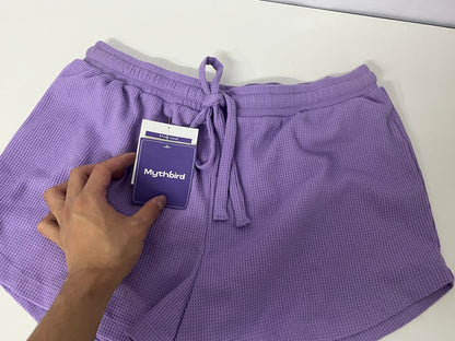 [Mythbird Pants]——Mythbird Waffle Knit Lounge Shorts - Soft Skin-Friendly Casual Hot Pants