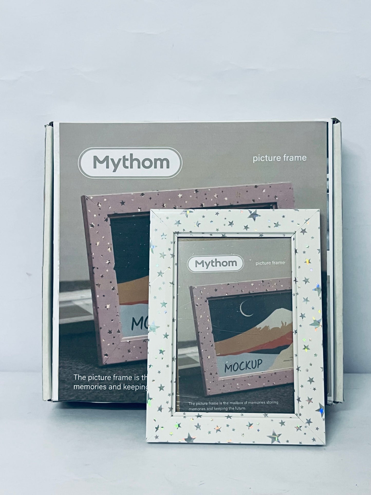 Mythom Wooden Frame - Moon & Stars You And I - Rustic Wooden Picture Frame For Desktop, Shelf, Counter Display, Men Women Gifts, Home Decor & Supplies (Vertical)