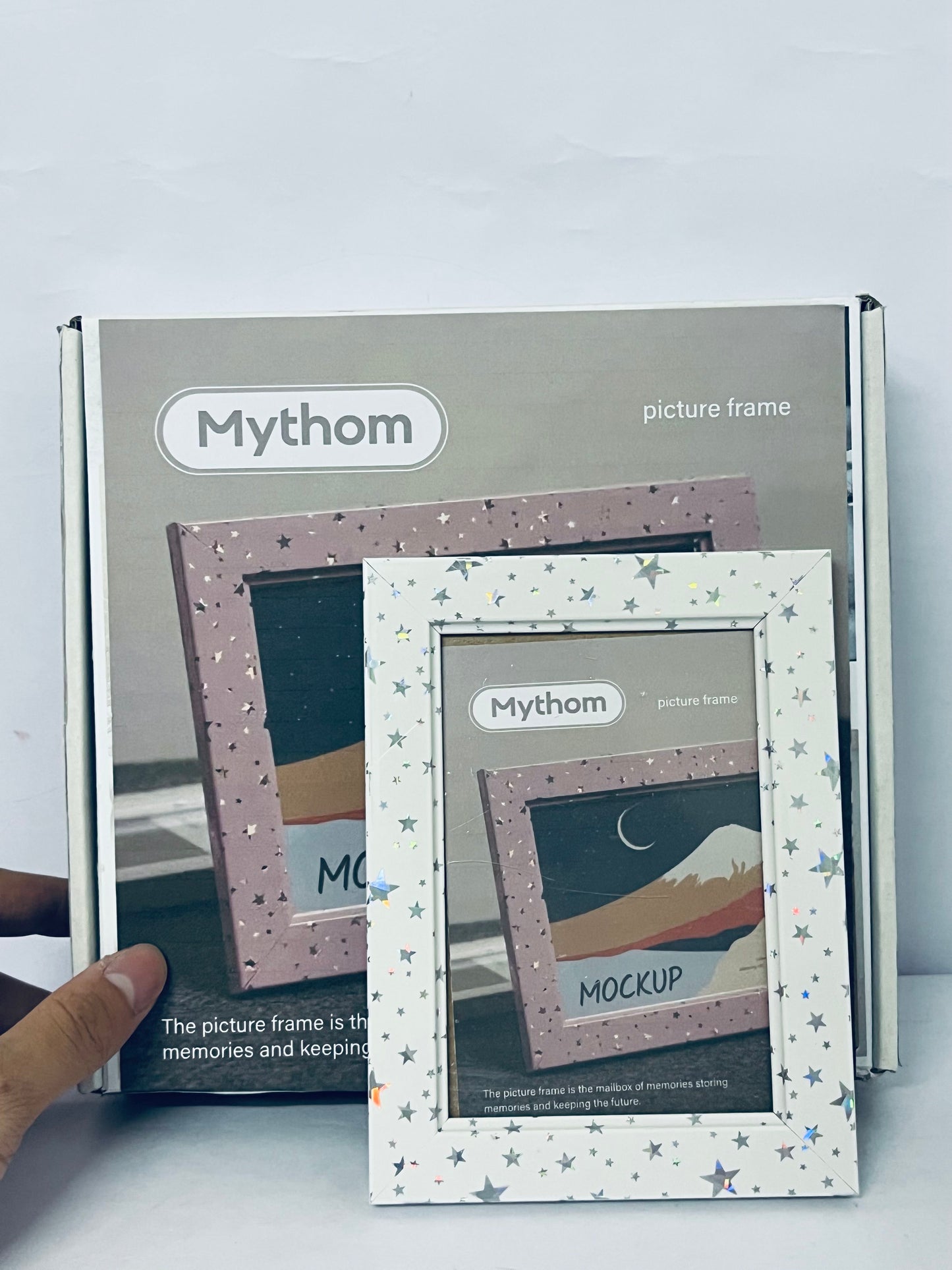 Mythom Wooden Frame - Moon & Stars You And I - Rustic Wooden Picture Frame For Desktop, Shelf, Counter Display, Men Women Gifts, Home Decor & Supplies (Vertical)